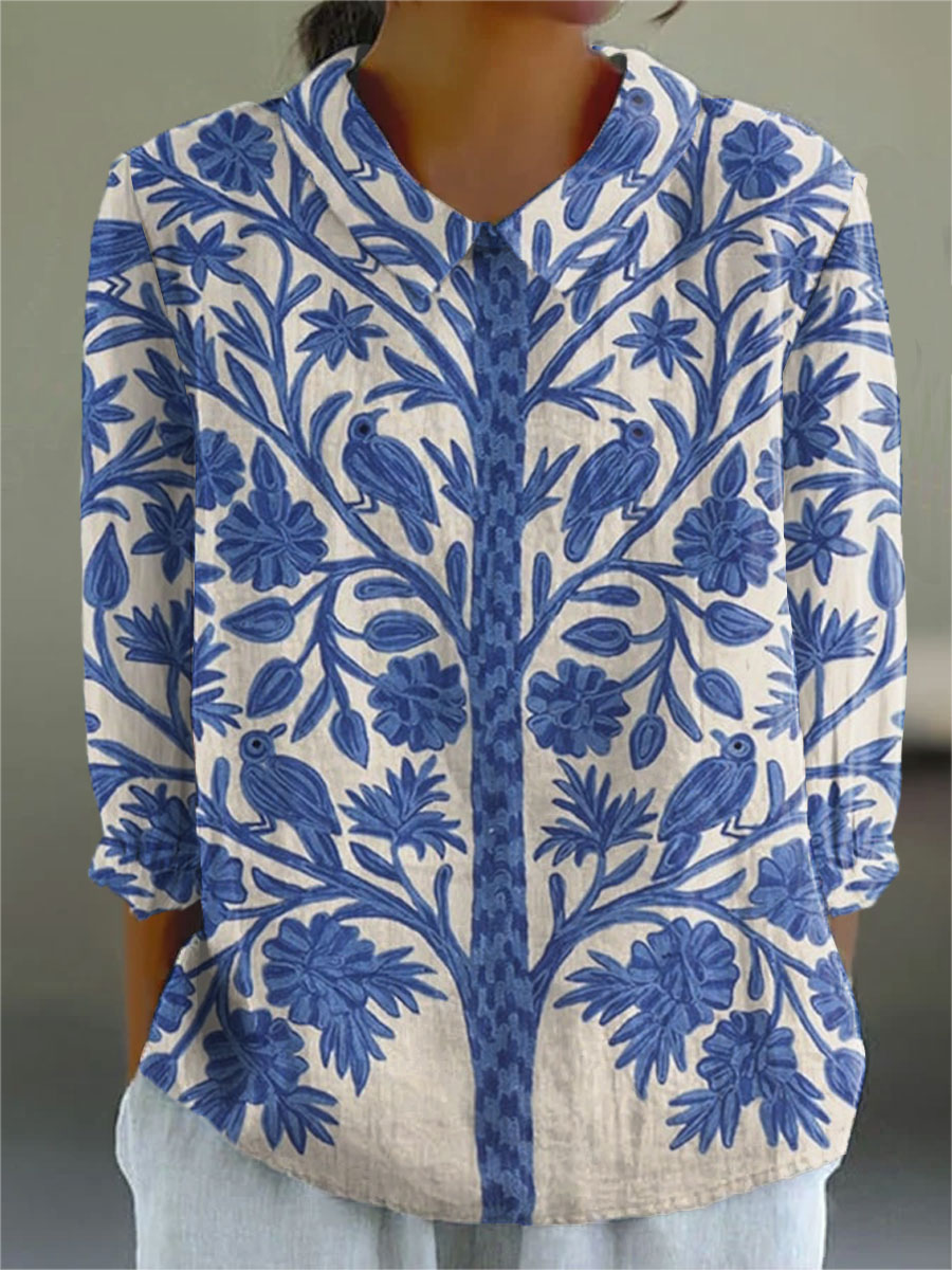 Anna-Martha – Künstlerische Bluse mit Print – Produktansicht 1