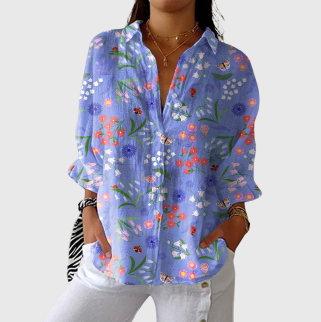 Larissa – Leichte farbenfrohe Bluse mit Print – Produktansicht 1