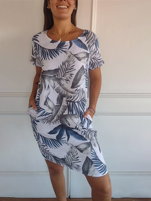Bequemes Kleid mit Rundhalsausschnitt – Valentina