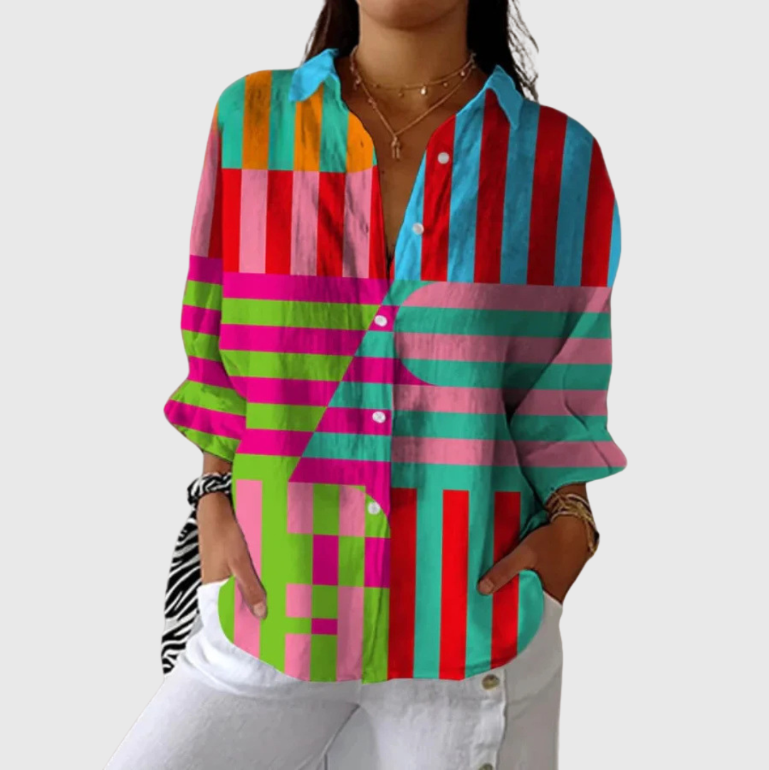 Sonja – Leichte farbenfrohe Bluse mit Print – Produktansicht 1