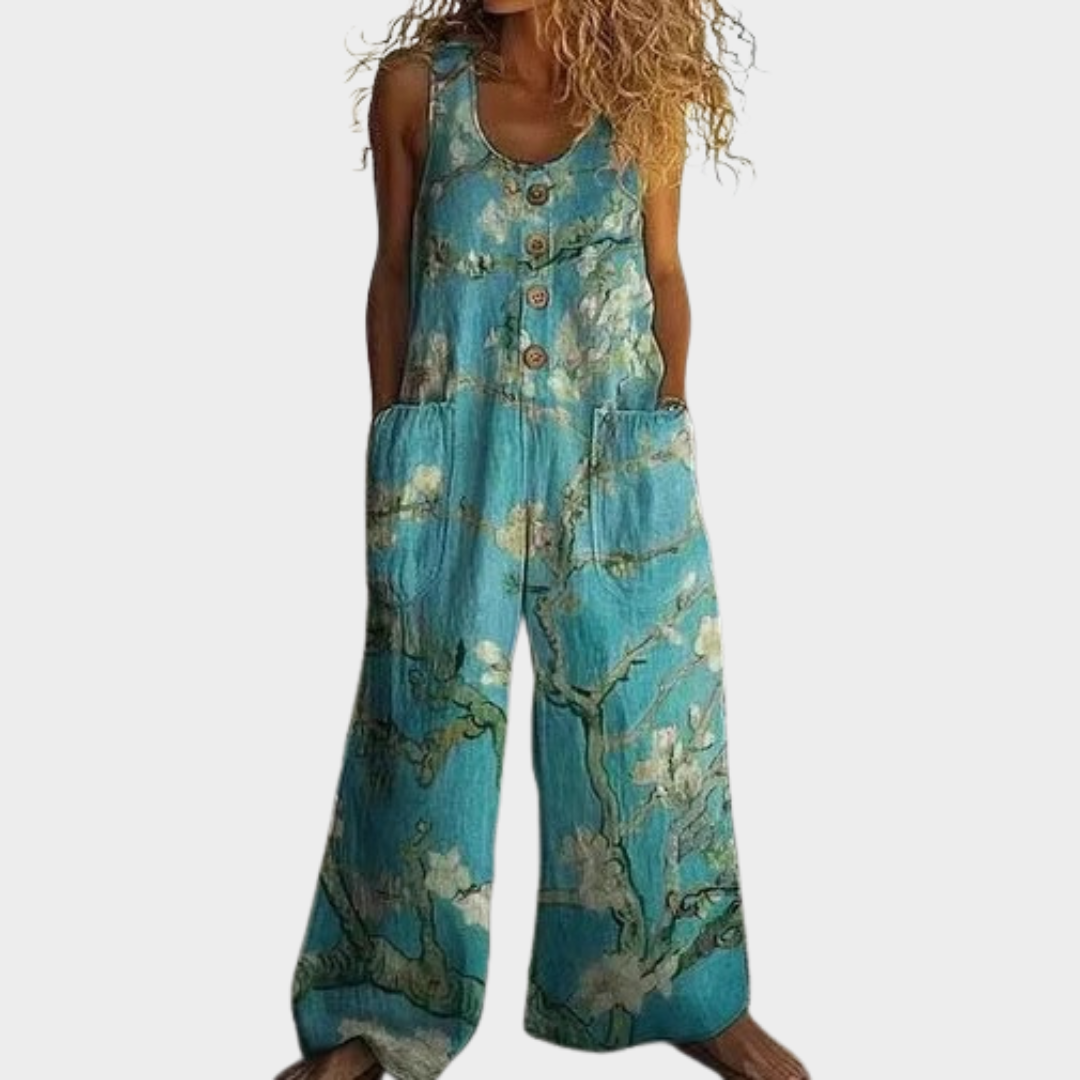 Ingeborg – Fließender bedruckter Jumpsuit – Produktansicht 1