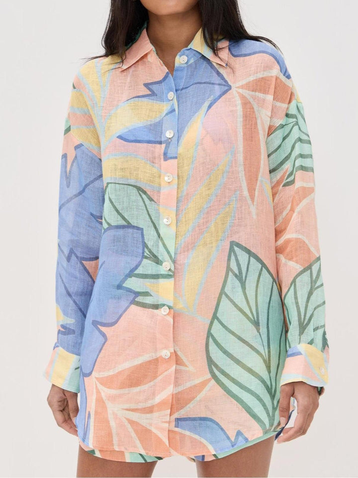 Karin – Kurzes Set mit Print Foglie tropisch – Produktansicht 3