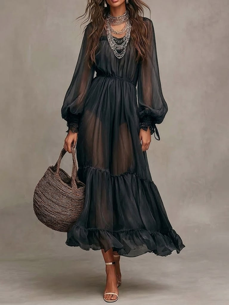 Ella – Midikleid elegant mit V-Ausschnitt – Produktansicht 1