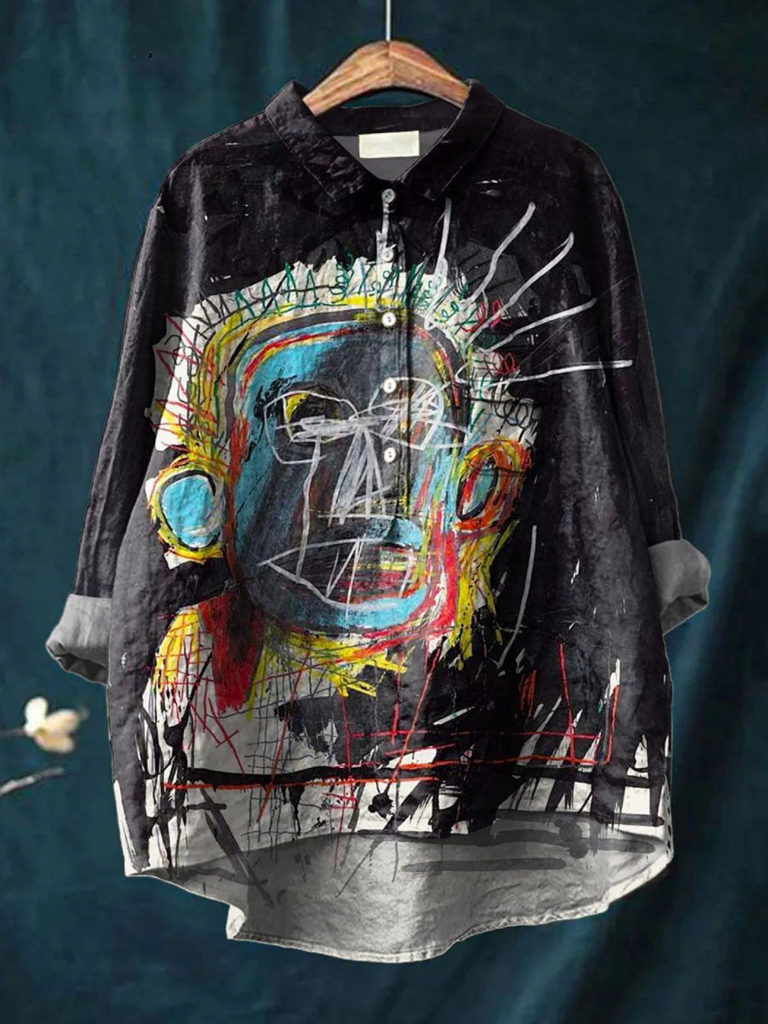 Luise – Legeres T-Shirt mit abstraktem Vintage-Kunstprint – Produktansicht 1