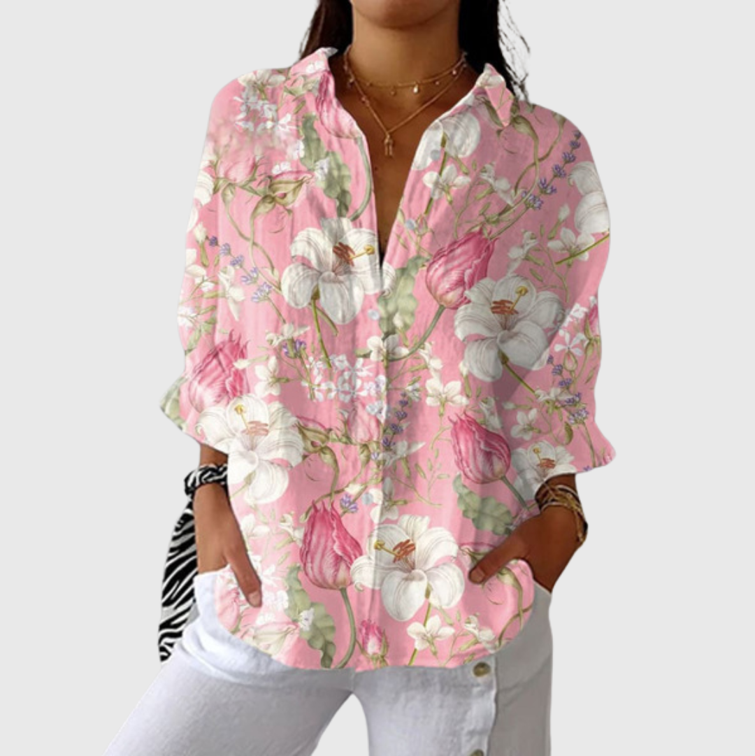 Marita – Leichte farbenfrohe Bluse mit Print – Produktansicht 1