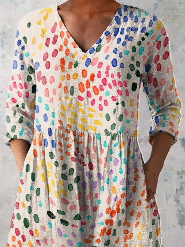 Ivonne – Lange Bluse mit V-Ausschnitt – Produktansicht 2
