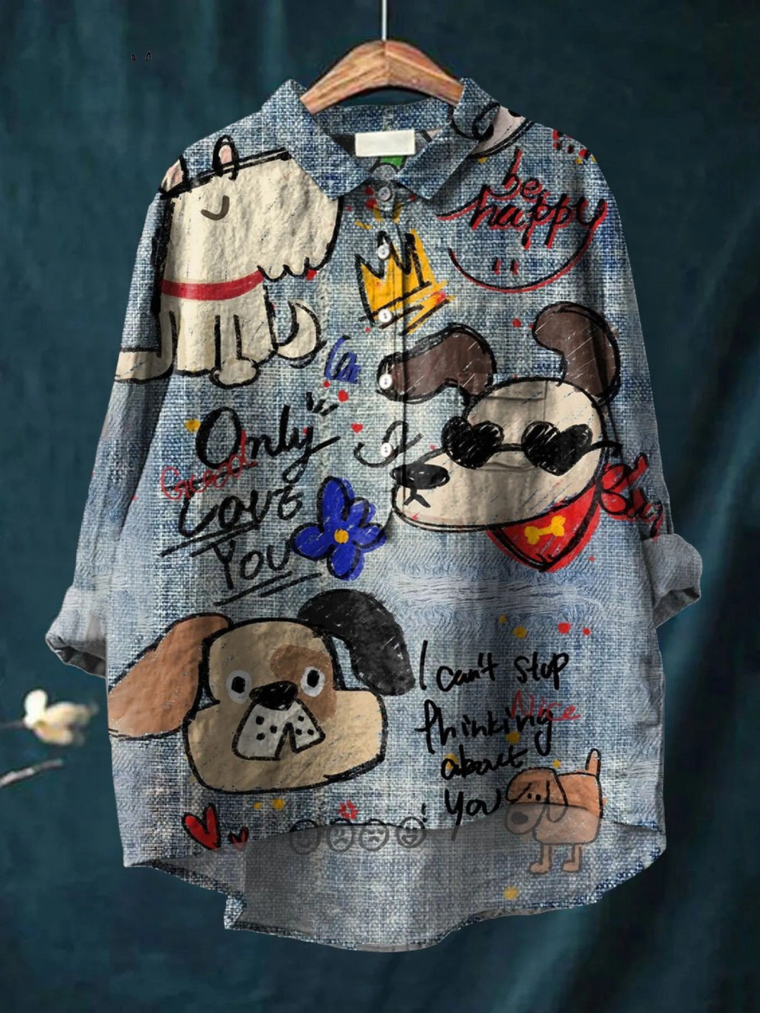 Lotte – Legeres T-Shirt mit niedlicher Hunde-Kunst – Produktansicht 1