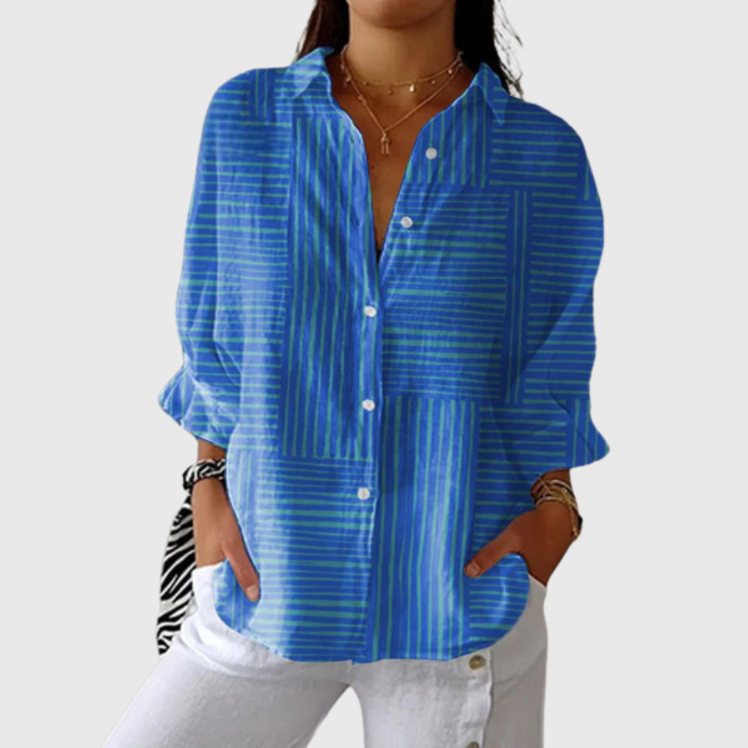Malin – Leichte farbenfrohe Bluse mit Print – Produktansicht 1
