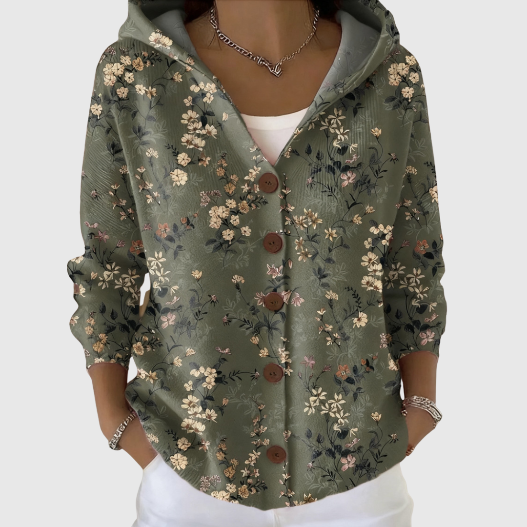 Marlene – Bequemer Strickcardigan mit Kapuze – Modell Leni – Produktansicht 1