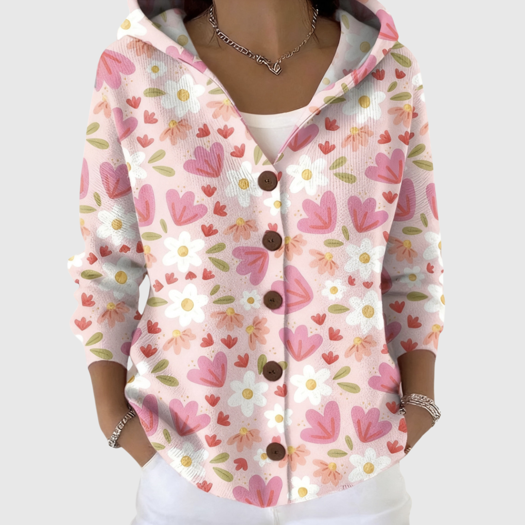 Marlene – Bequemer Strickcardigan mit Kapuze – Modell Frieda – Produktansicht 1
