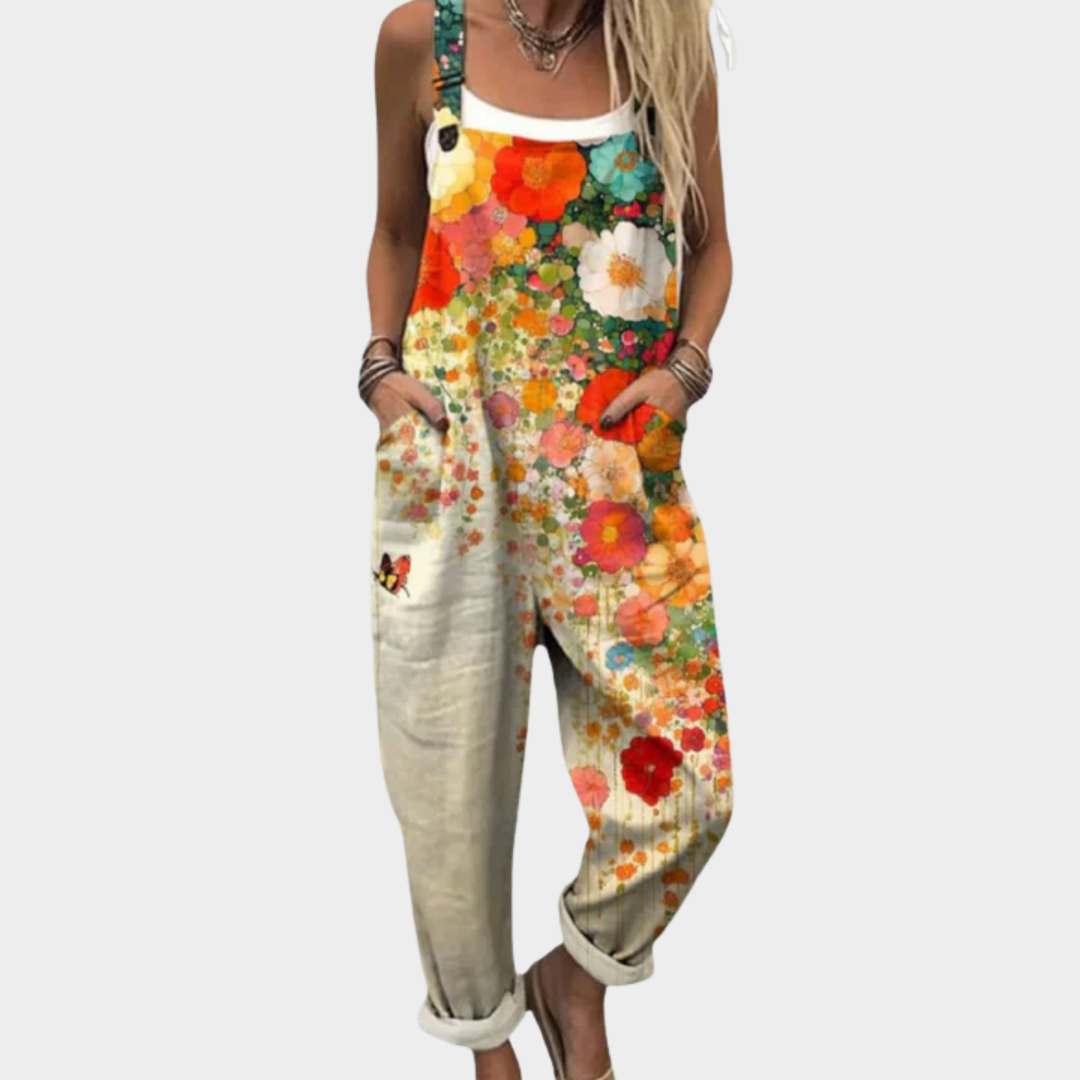 Bequeme bedruckte Latzhose – Modell E28CB6 – Produktansicht 1