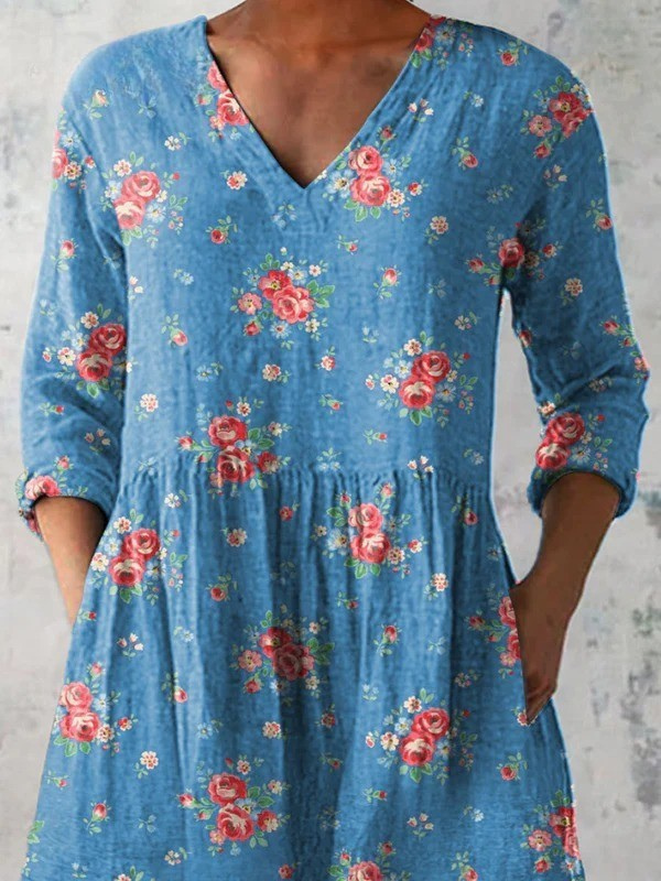 Mechthild – Lange Bluse mit V-Ausschnitt – Produktansicht 2
