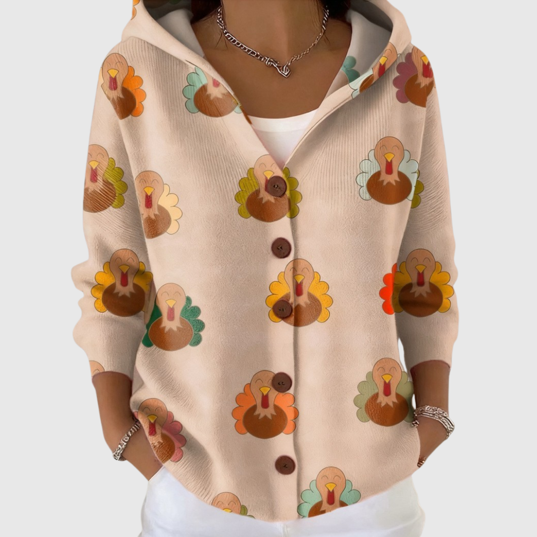 Johanna – Bequemer Strickcardigan mit Kapuze – Produktansicht 1