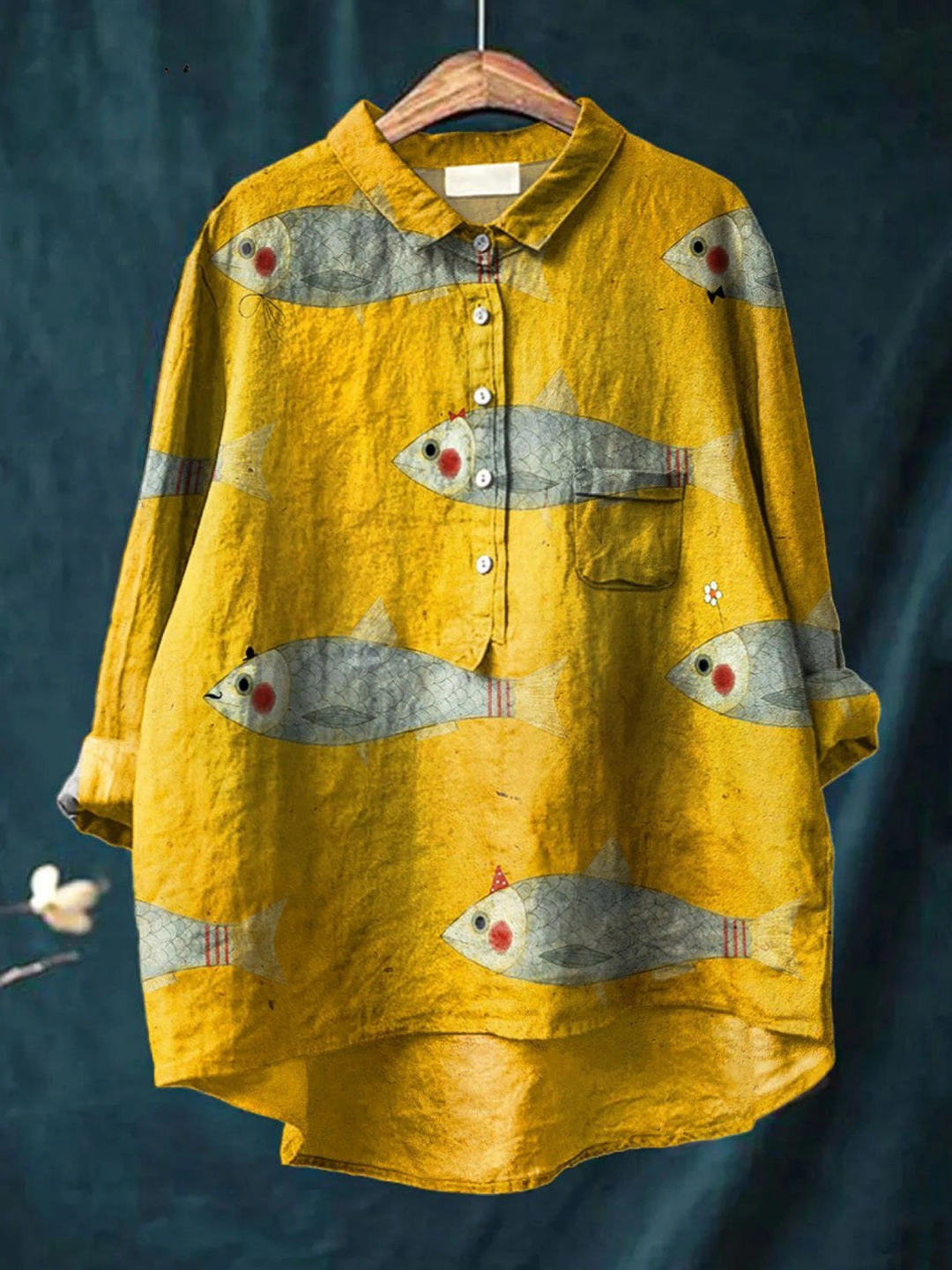 Martha – Legeres T-Shirt mit Vintage-Fischkunst – Produktansicht 1