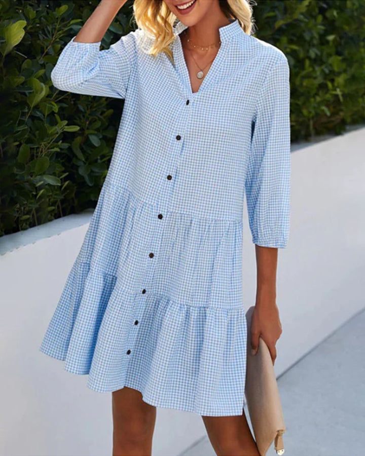 Leichte A-Linien-Sommerkleid mit Karomuster – Juliette