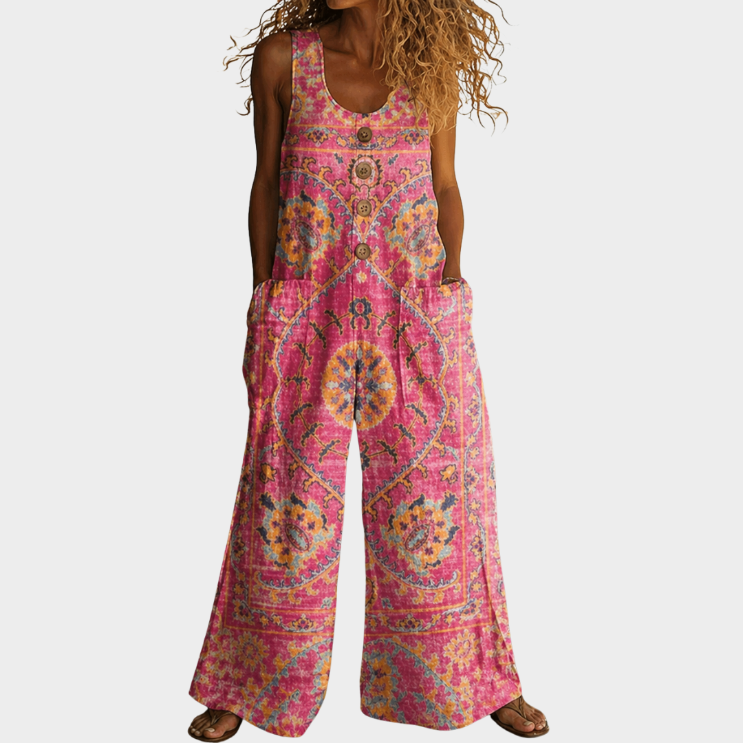 Käthe-Luise – Fließender bedruckter Jumpsuit – Produktansicht 1