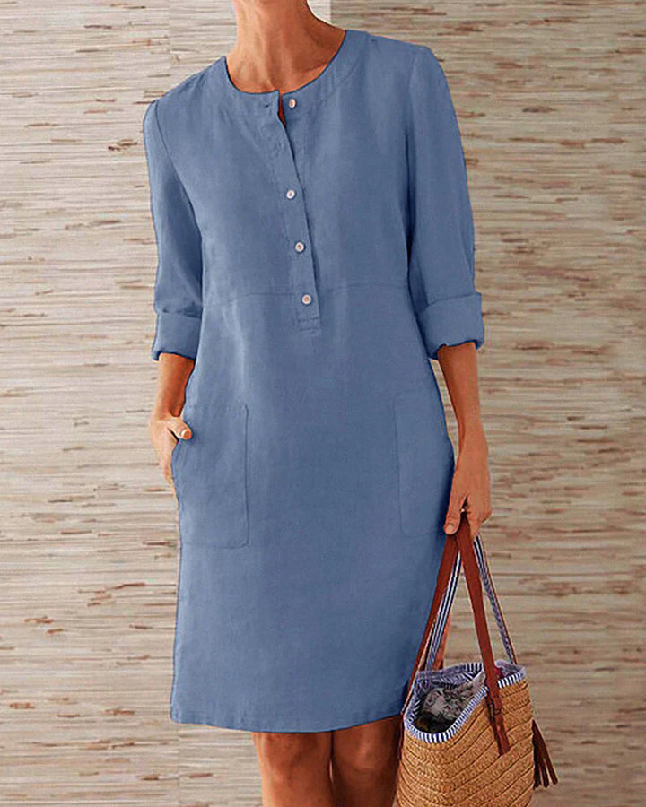 Elegantes Sommerkleid mit Knopfleiste – Allegra