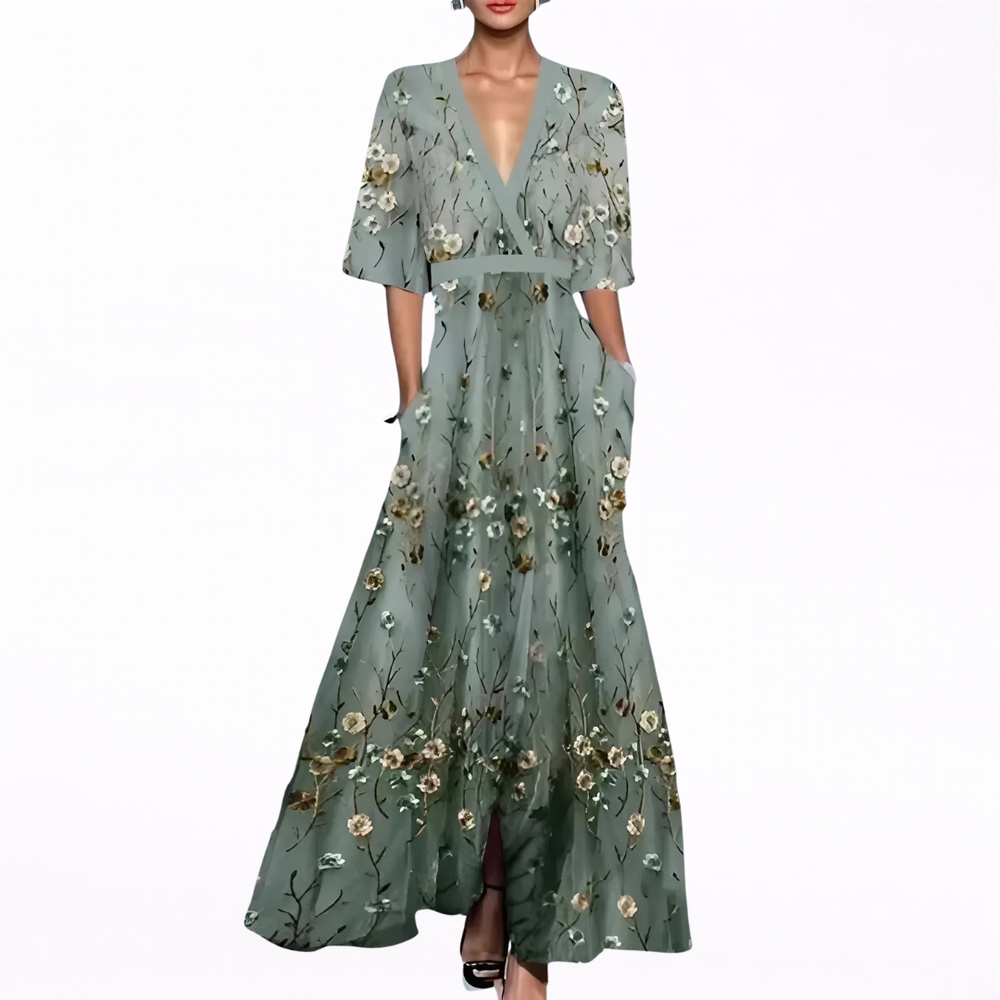Edith – Elegantes Maxikleid mit tiefem Ausschnitt – Produktansicht 2