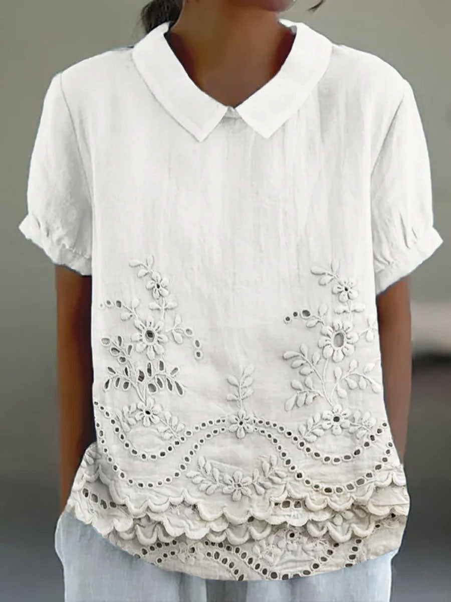 Tabea – Bluse mit Blumenstickerei – Produktansicht 2