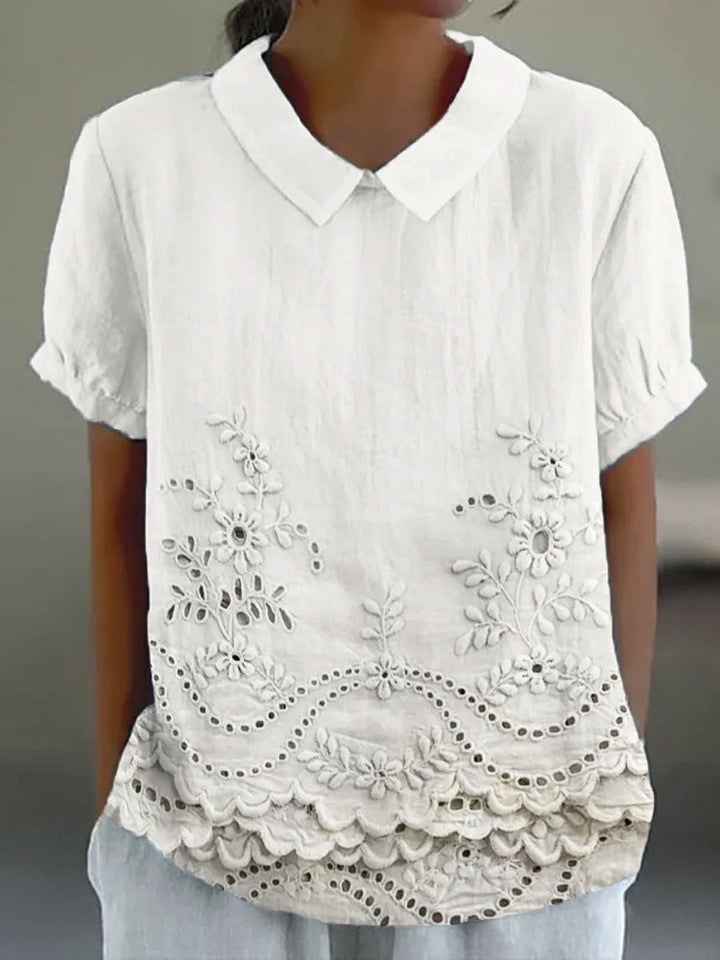 Tabea – Bluse mit Blumenstickerei – Produktansicht 2