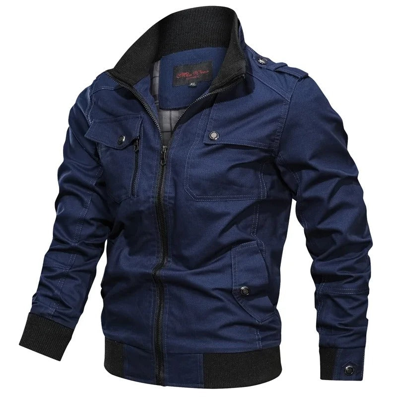 Herren Sommerjacke mit Kragen und Motorrad-Look – Vince