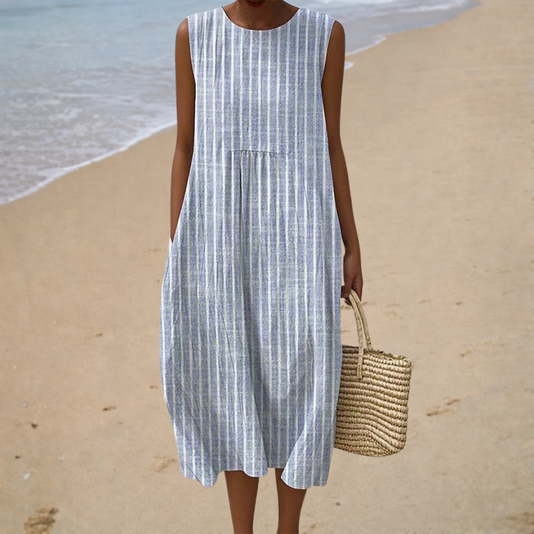 Frieda – Bequemes ärmelloses Sommerkleid – Modell Hannah – Produktansicht 1