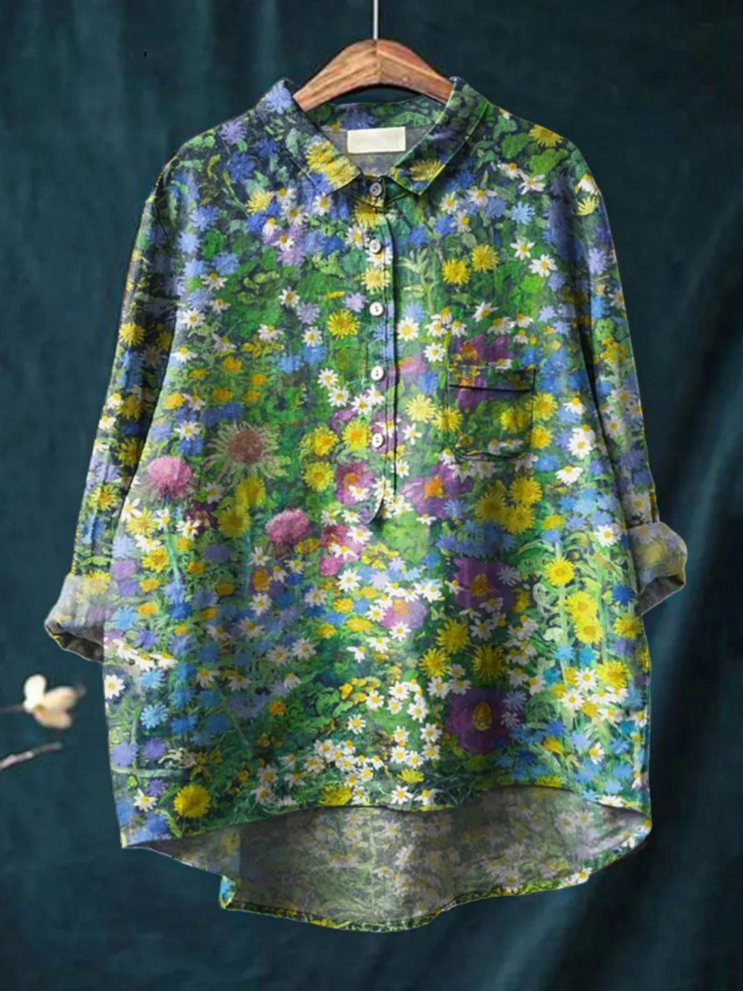 Ida – Legere Damenbluse im floralen Vintage-Stil – Produktansicht 1