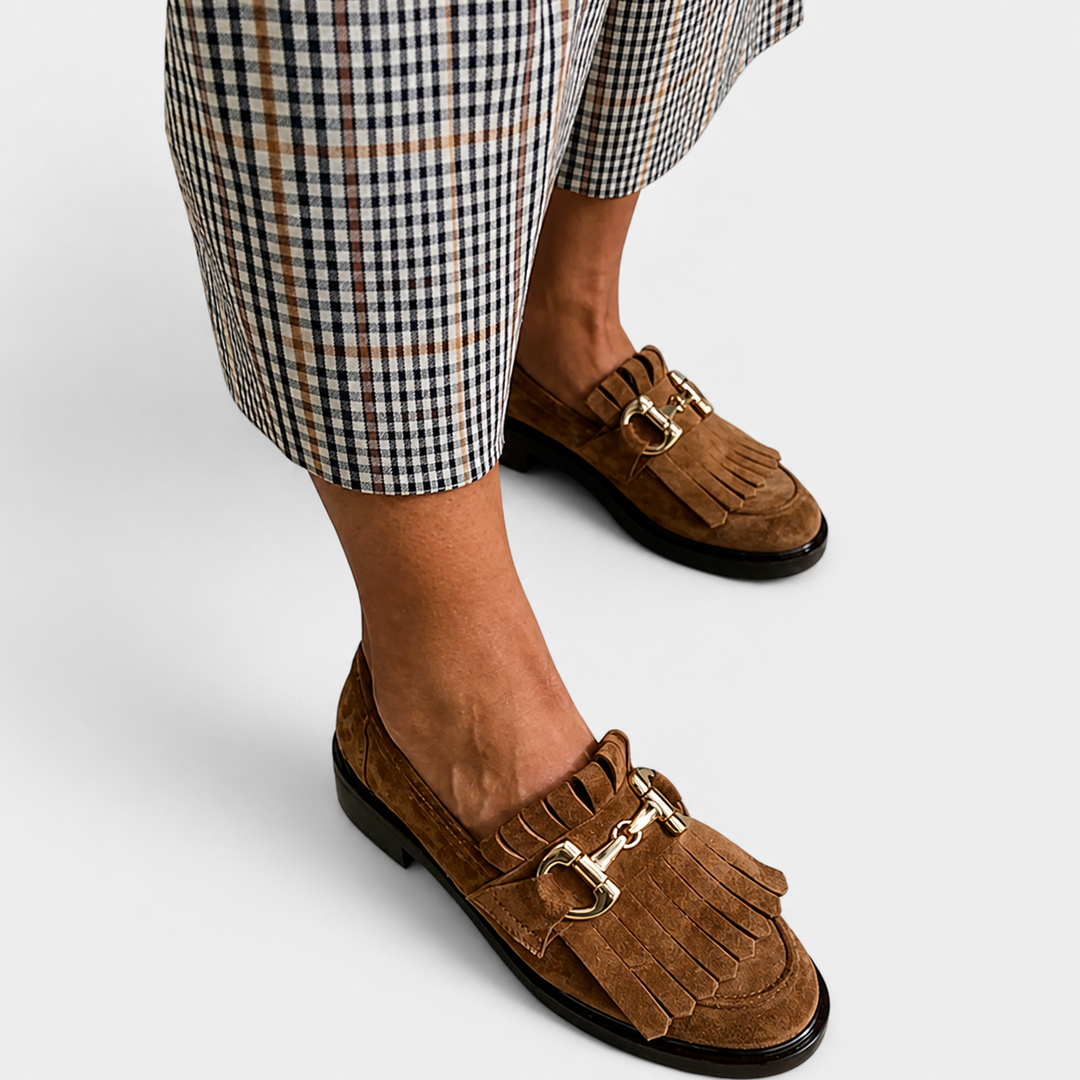 Lena – Braune Loafer mit runder Spitze – Produktansicht 1