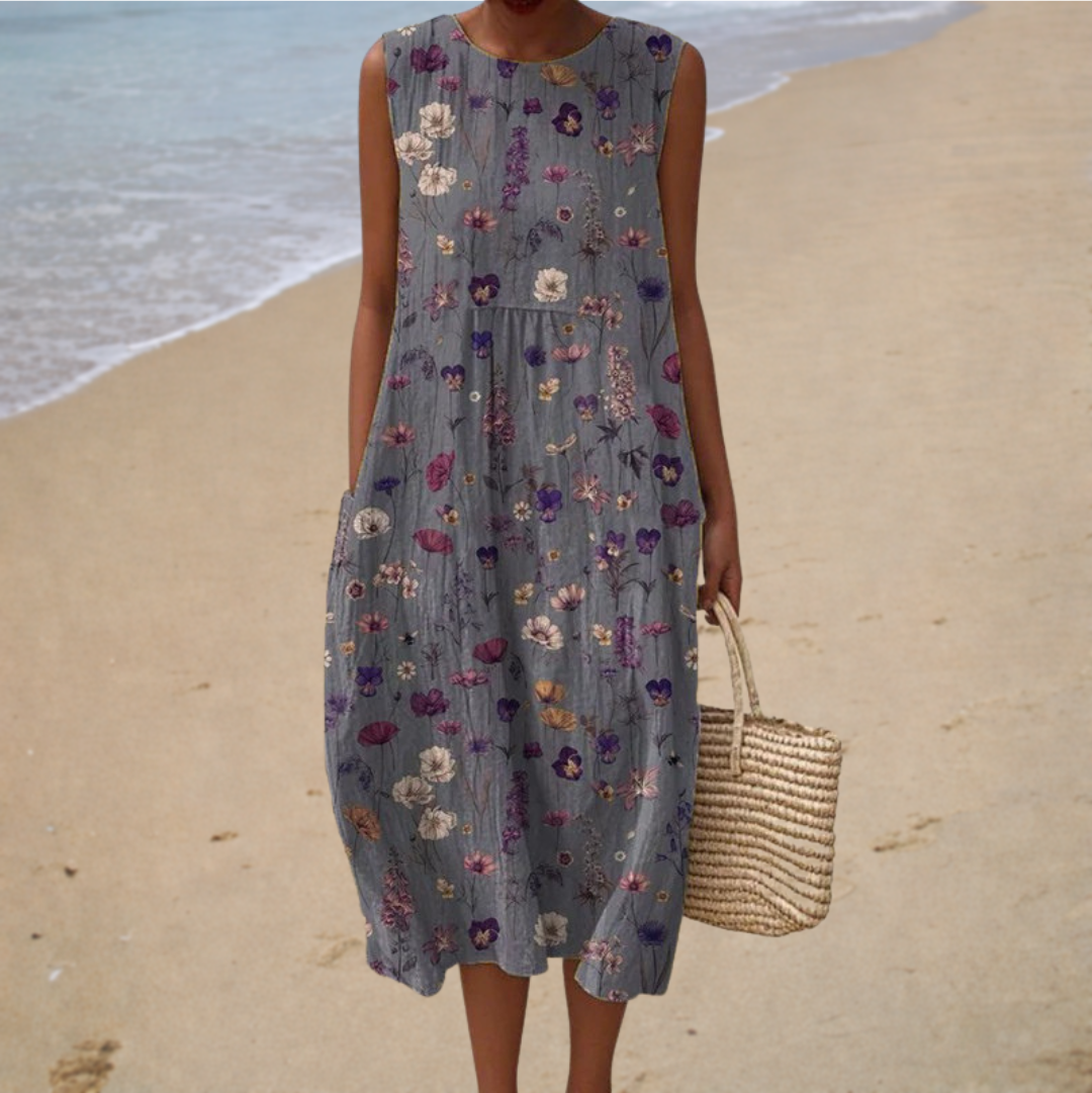 Frieda – Bequemes ärmelloses Sommerkleid – Modell Mia – Produktansicht 1