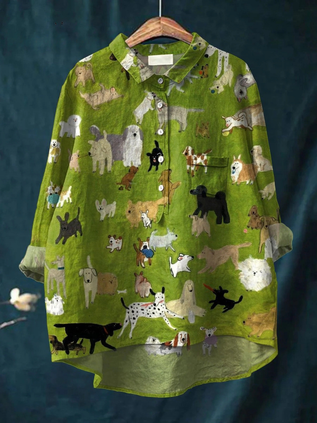 Paula – Legeres T-Shirt mit Hunde-Kunstprint – Produktansicht 1