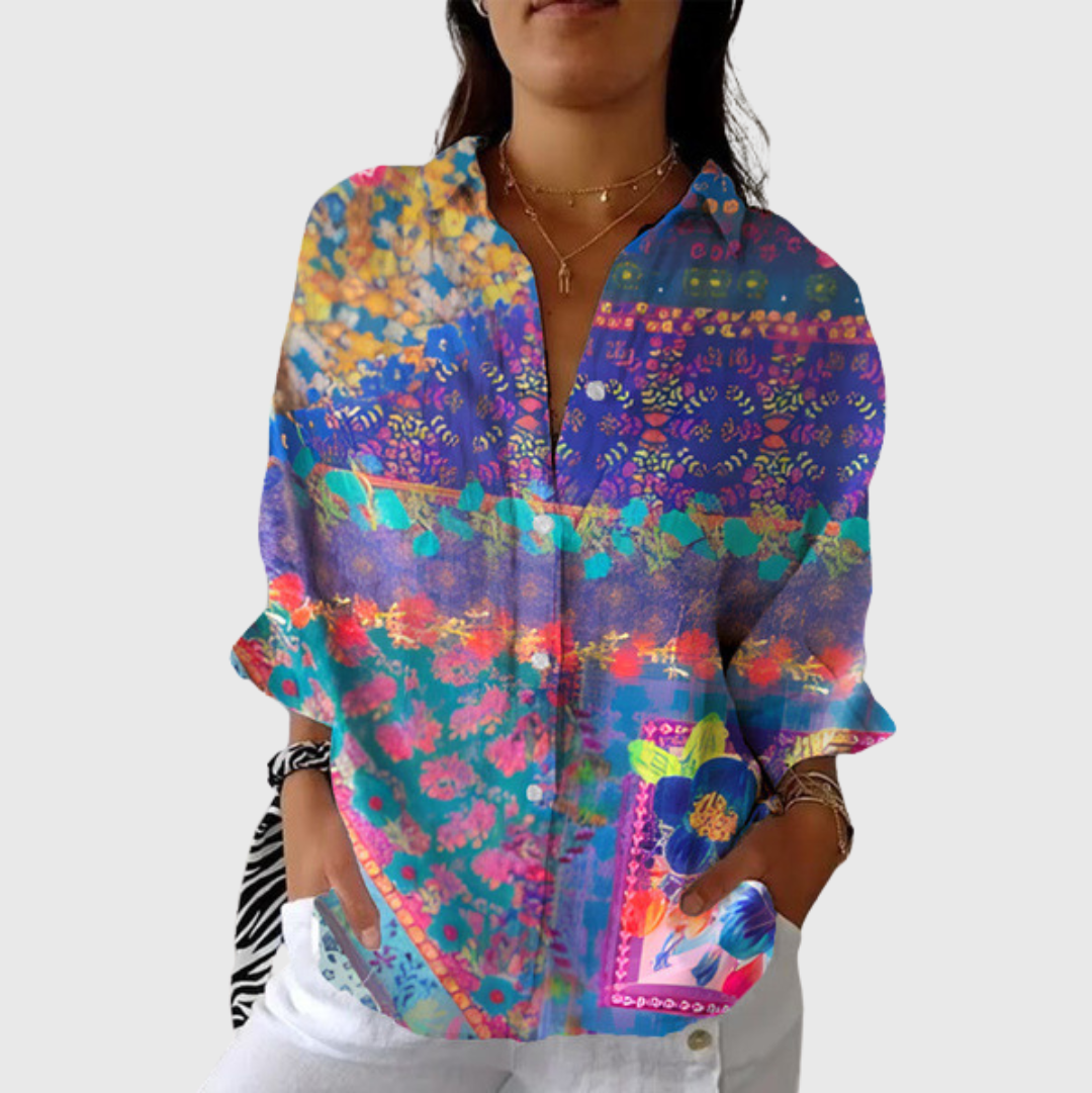 Valerie – Leichte farbenfrohe Bluse mit Print – Produktansicht 1