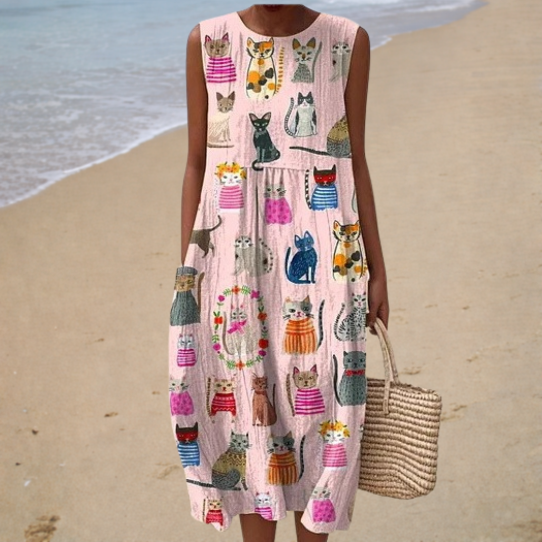 Charlotte – Bequemes ärmelloses Sommerkleid – Produktansicht 1