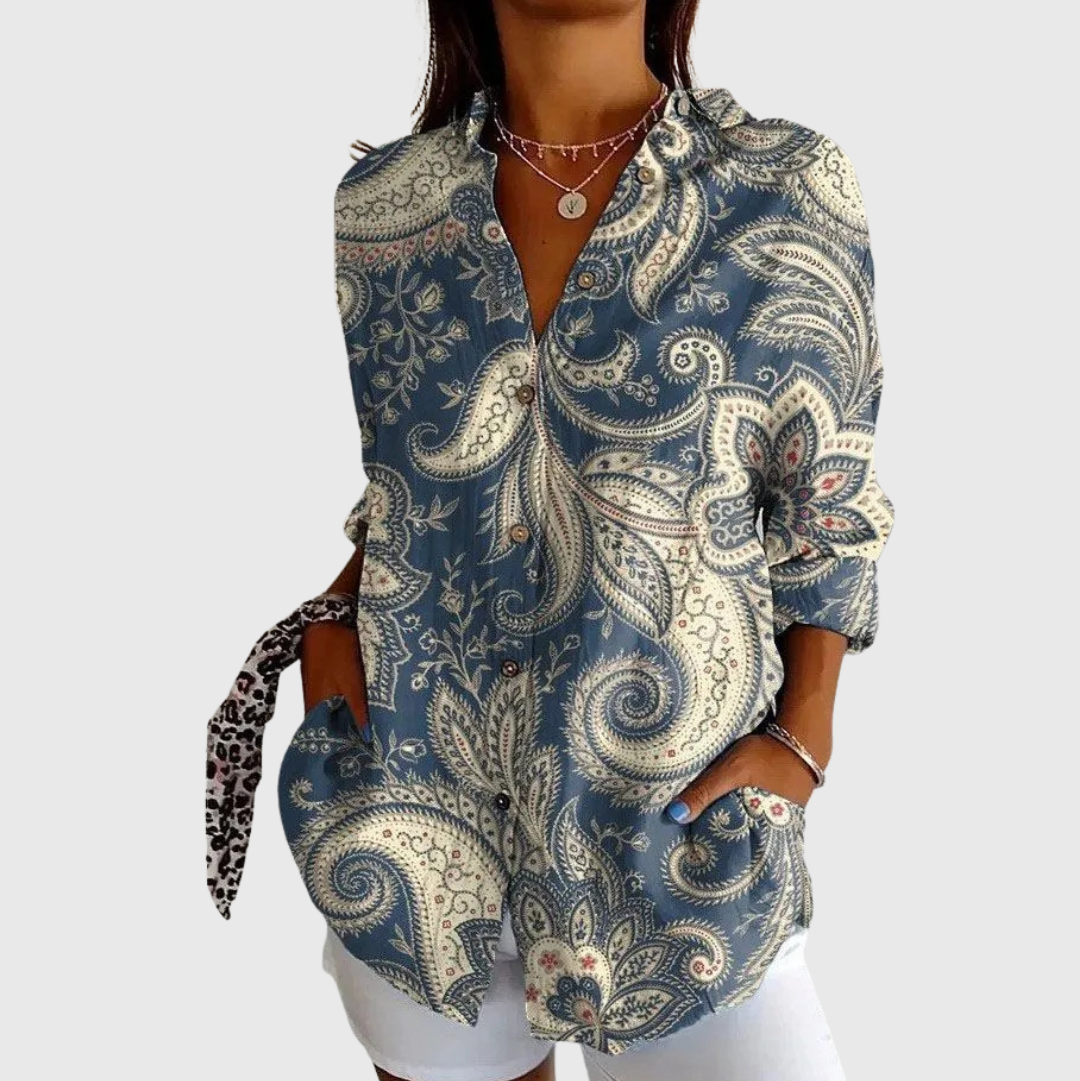 Madita – Leichte farbenfrohe Bluse mit Print – Produktansicht 1