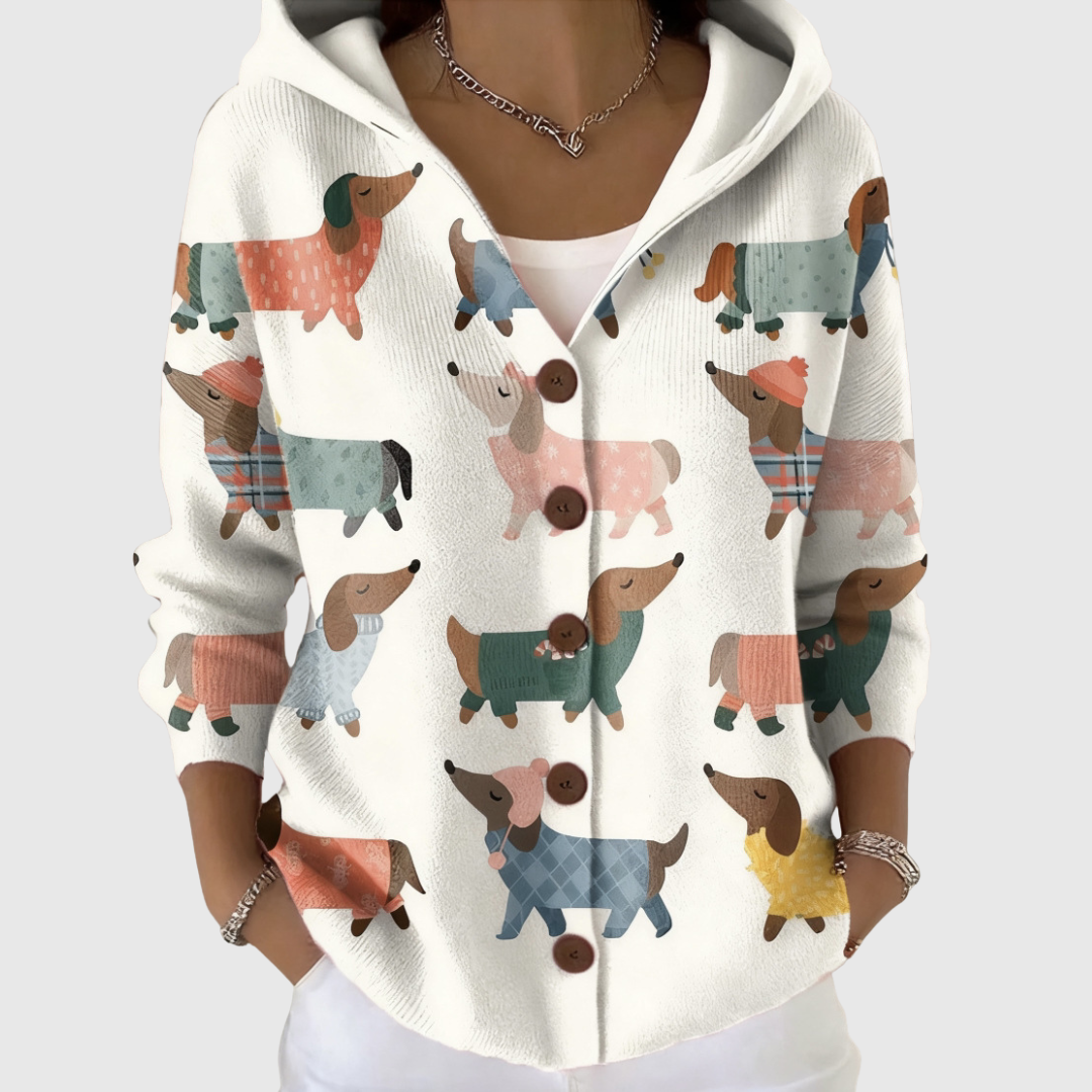 Lotte – Bequemer Strickcardigan mit Kapuze – Produktansicht 1