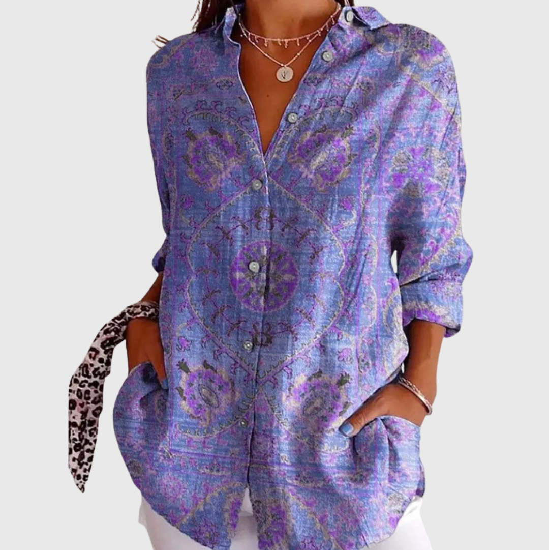 Zita – Leichte farbenfrohe Bluse mit Print – Produktansicht 1