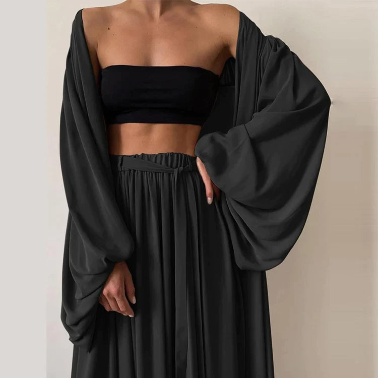 Trendiges Zweiteiler Damen Sommer Set mit Top & Hose – Noelle