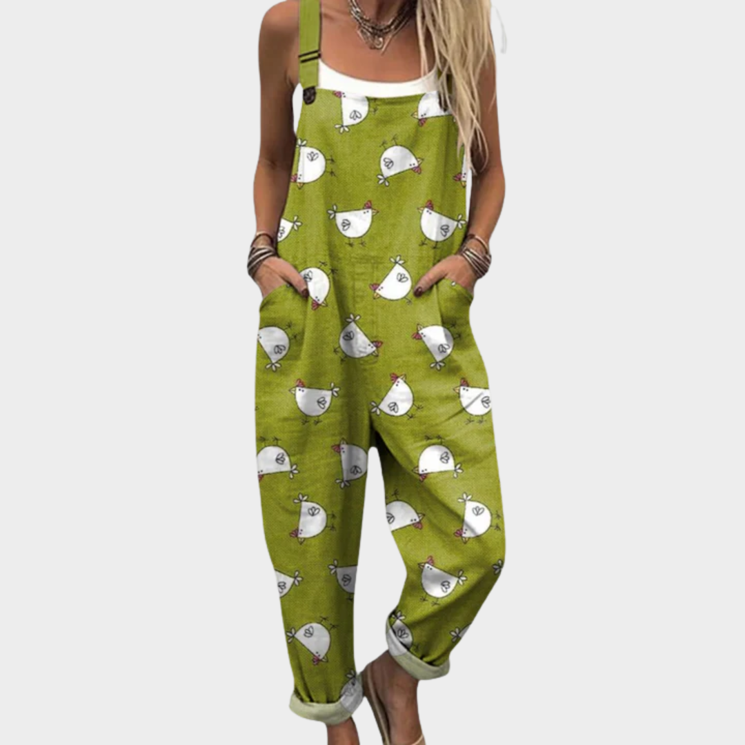 Bequeme bedruckte Latzhose – Modell 0B78F4 – Produktansicht 1