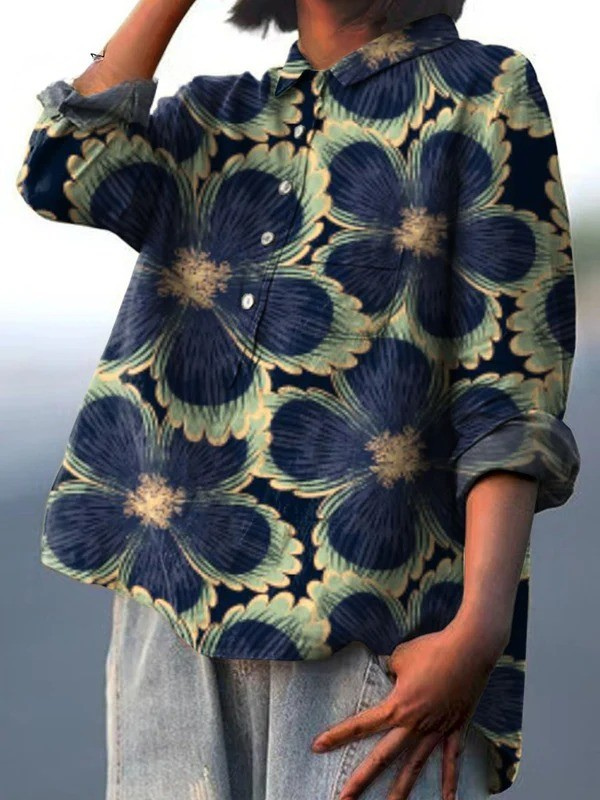 Martha – Legere Damenbluse im floralen Vintage-Stil – Produktansicht 2