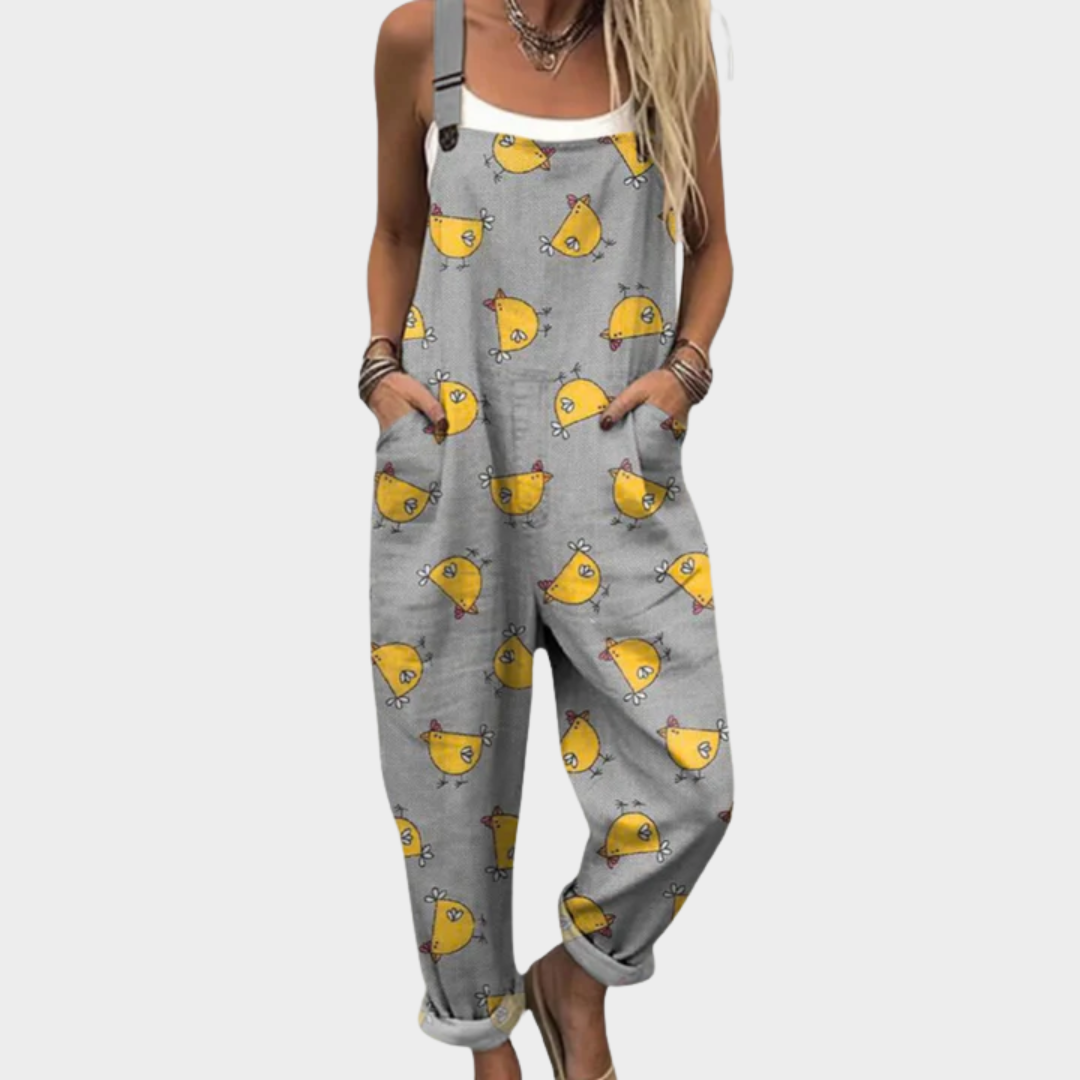 Bequeme bedruckte Latzhose – Modell 0B78F4 – Produktansicht 2