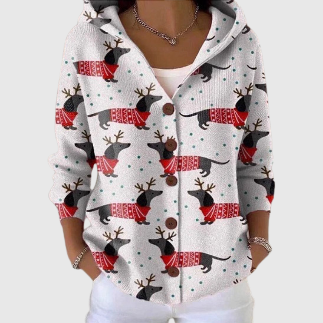 Katharina – Bequemer Strickcardigan mit Kapuze – Produktansicht 1