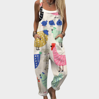Bequeme bedruckte Latzhose – Modell E43C24 – Produktansicht 1