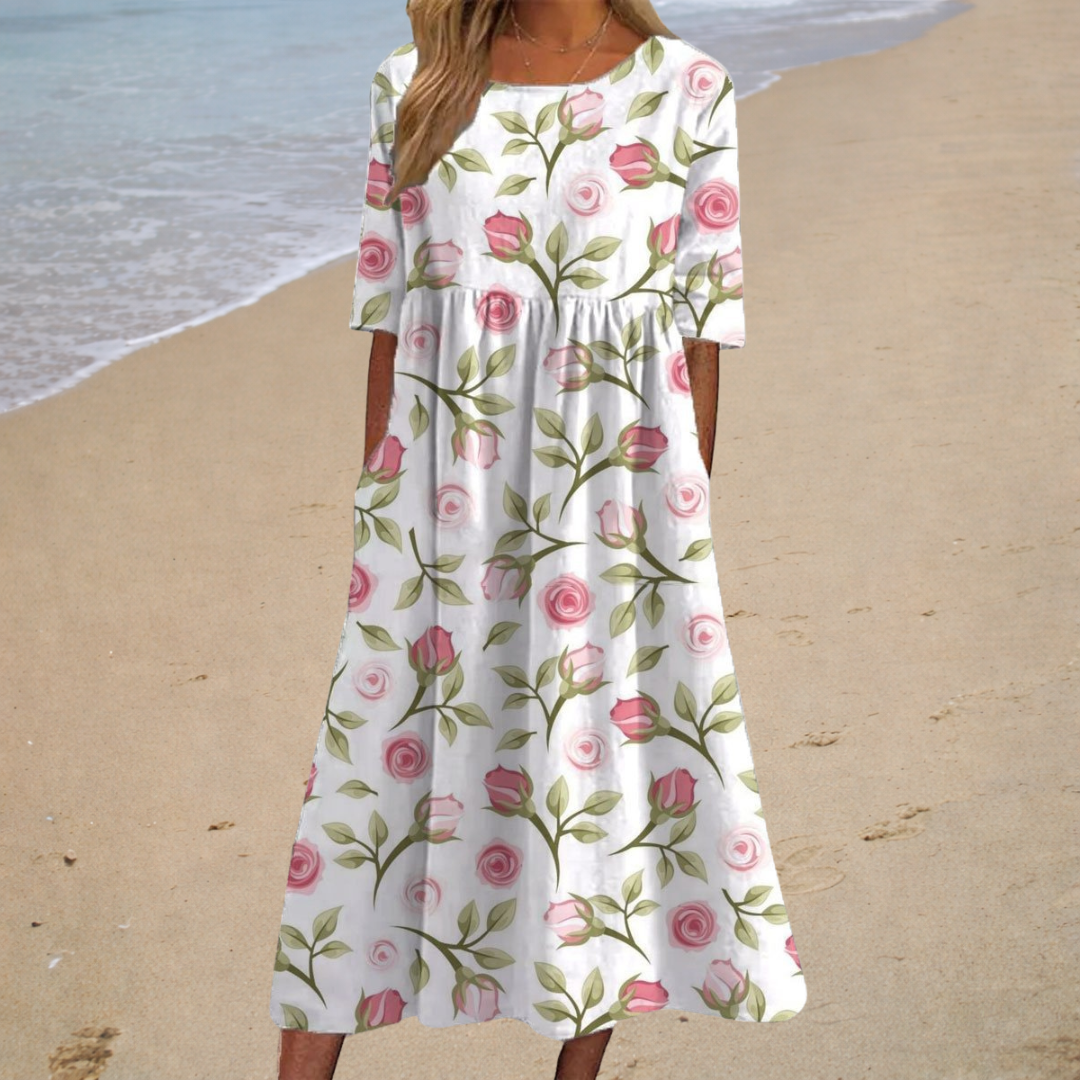Clara – Fließendes langes Kleid – chic und bequem – Produktansicht 1