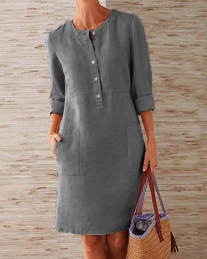 Elegantes Sommerkleid mit Knopfleiste – Allegra