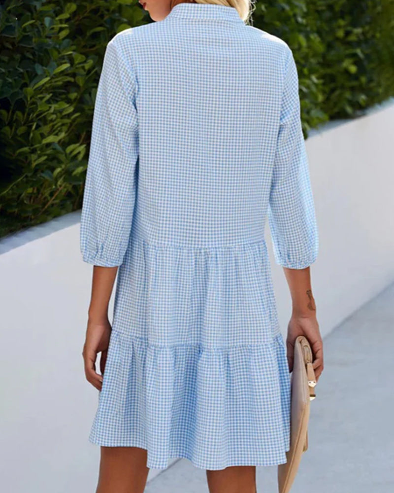 Leichte A-Linien-Sommerkleid mit Karomuster – Juliette