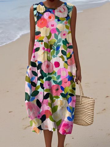 Sandra – Midikleid mit Blumenmuster – Produktansicht 1