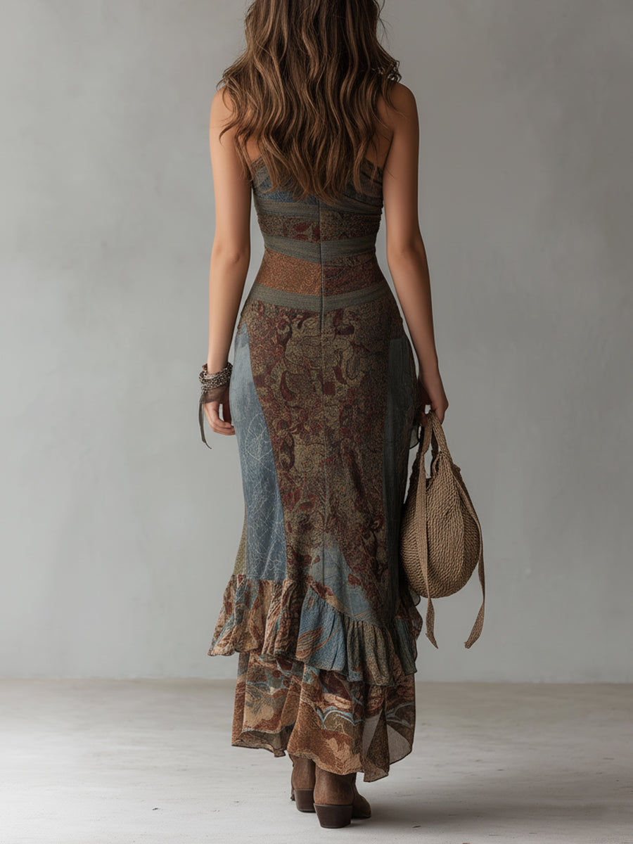Lina – Maxikleid mit Blumenmuster Vintage – Produktansicht 3