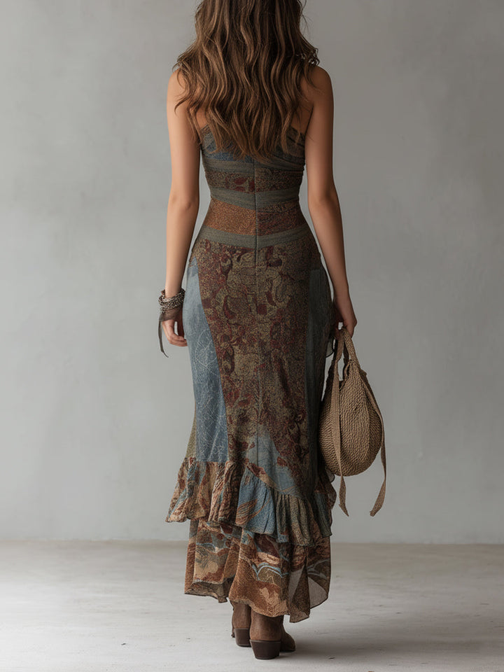 Lina – Maxikleid mit Blumenmuster Vintage – Produktansicht 3