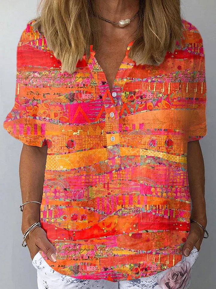 Leandra – Künstlerische Bluse mit Print – Produktansicht 1