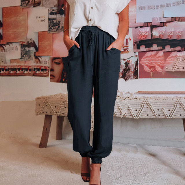 Luise – Elegante Hose mit Kordel – Produktansicht 17