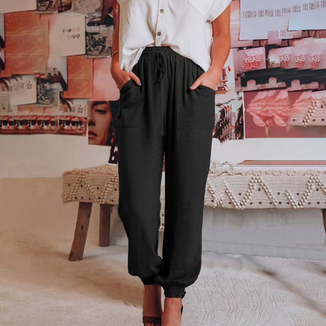 Luise – Elegante Hose mit Kordel – Produktansicht 2